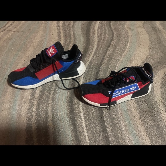 Adidas NMD_R1 V2  running sneakers mens size 8 1/2. Red, white, blue and black - Picture 1 of 4